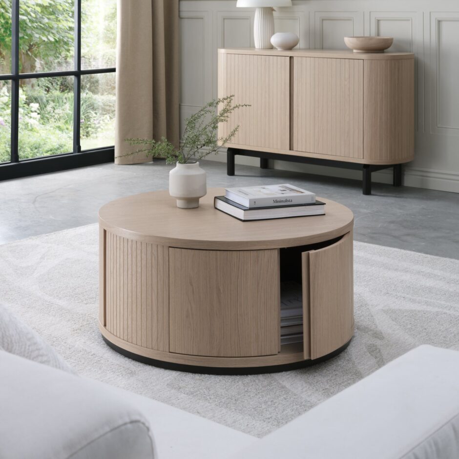 Vega Scandi Oak Round Coffee Table - Home & Style